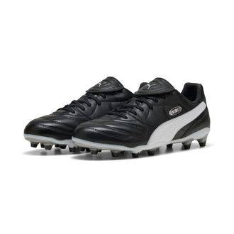Puma Fussballschuh PUMA KING LIGA FG/AG, Gr. 42,5, puma schwarz, puma silber, puma wei&szlig;, Leder, Schuhe Fussballschuh, f&uuml;r Rasenpl&auml;tze