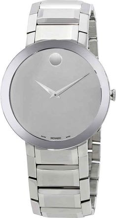 Movado Sapphire Silver Mirror Dial Mens Watch 0607178