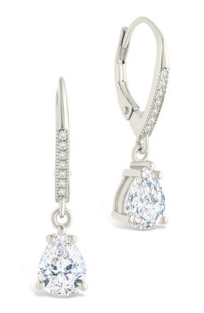 Sterling Forever Angelica Pear Cut Cubic Zirconia Drop Earrings in Silver at Nordstrom