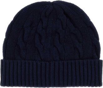 Polo Ralph Lauren SWEATER-HAT Cable-Knit Wool Blend Beanie - Navy