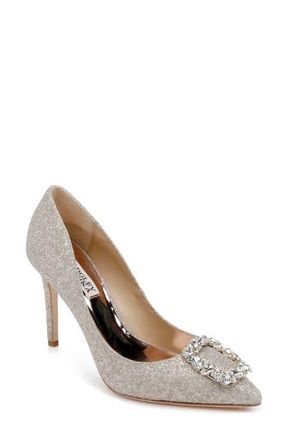 Badgley Mischka Cher Crystal Embellished Pump in Champagne at Nordstrom, Size 9.5