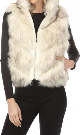 Metric Knits Reversible Faux Fur Vest In Ivory