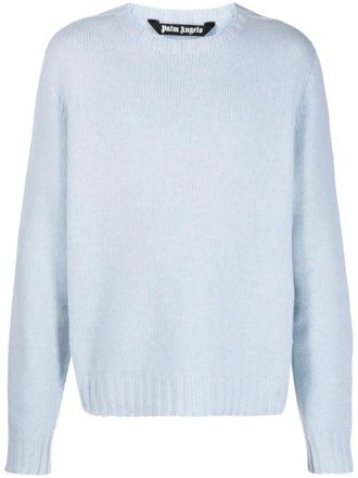 ★Palm Angels★ Graphic Print Crewneck Man to Man Light Blue Palm Angels Shark Crewneck Sweater Light Blue/White Men's