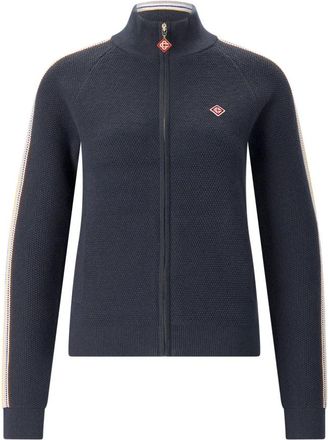Casablanca Caf&eacute; Culture Wol Track Jacket - Heren - Vesten - Blauw - M - Wol - Truien & Vesten