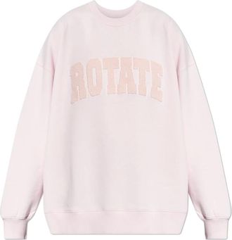 Rotate Rotate Birger Christensen, Hoodies & sweatvesten, Dames, Roze, S, Katoen, Heavy Sweat Crewneck
