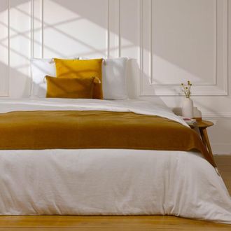 Febronie Pie de cama algod&oacute;n marr&oacute;n tabaco 90x200