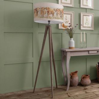 Voyage Maison Aratus Floor Lamp With Highland Eva Cattle Linen Shade