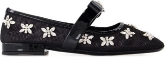 Versace Womens Gianni Ribbon Flat Black Calfskin
