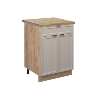 Vicco Muebles Bajos Fame-line, Grisbeige, 60 Cm Con Caj&oacute;n, Et Roble