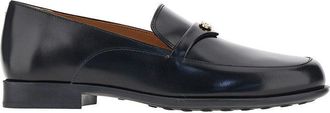 Tod's Leather loafers with logo medal Woman 36+