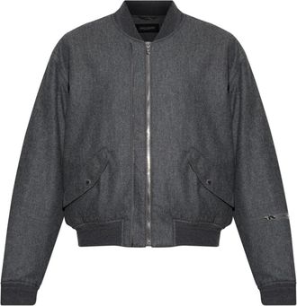 Dolce & Gabbana Wool Bomber Jacket - Heren - Bomber jackets - Grijs - L - Wol - Jassen