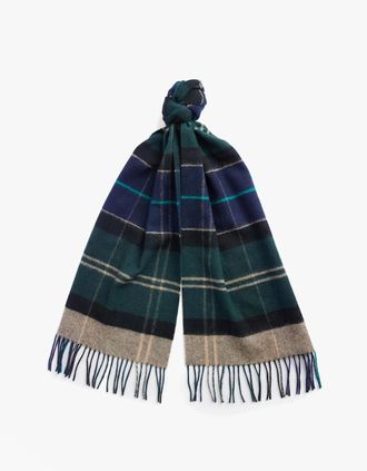 Barbour Mens Barbour INVERNESS TARTAN Mens Scarf Green Loch