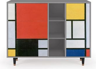 StoryZ Aparador multicolores 3 cajones y 1 puerta L 125 cm