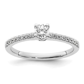 Diamond2Deal 14k White Gold Lab Grown Diamond Wedding Band Ring 0.4Ct Clarity- VS Color- G-H