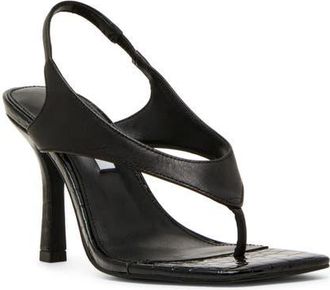 Steve Madden Improv Slingback Sandal in Black Leather at Nordstrom, Size 7.5
