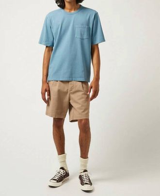 Corridor Heavy Twill Pleated Short In Khaki