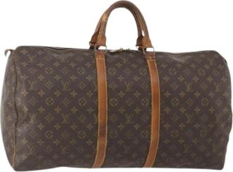 Louis Vuitton Pre-owned Boston Bag - Dames - Vintage Weekendtas - Bruin - ONE Size - Leer - Vintage