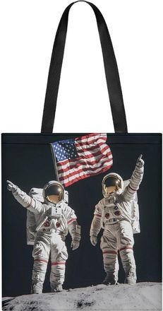 Generic First Men On The Moon Womens Tote Casual Shopping Bag Lightweight Shoulder Bags Hobos Handbag for Work Travel Daily 35x40cm