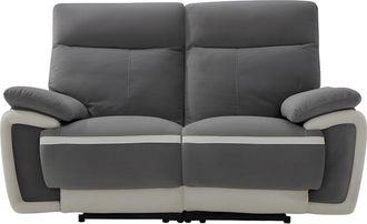 VENTE-UNIQUE.COM Sof&aacute; relax terciopelo 2 plazas gris 164x92cm