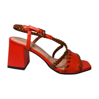 Pollini Schoenen, Dames, Oranje, 38 1/2 EU, Leer, sandali Pelle