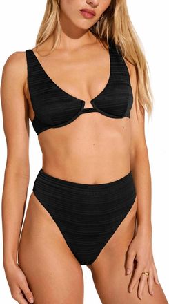 Vitamin A Rossi Underwire Top In Black Seersucker Stripe