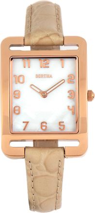 Bertha Sunglasses Marisol Swiss MOP Leather-Band Watch
