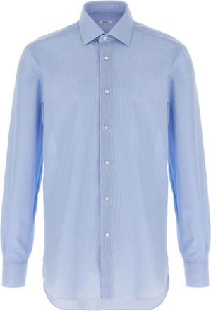 Barba Honeycomb Shirt - Heren - Zakelijke Overhemden - Blauw - 3XL - Katoen - Overhemden