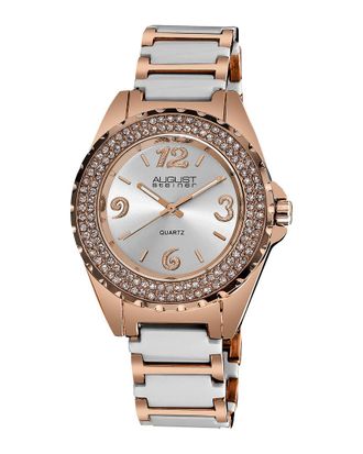 August Steiner Womens Metal & Ceramic Watch