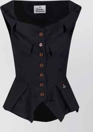 Vivienne Westwood sleeved top with button and cut-out design