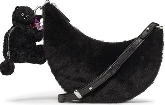 Kate Spade New York duo genuine shearling crossbody bag with bear zip pouch in Black Multi. at Nordstrom
