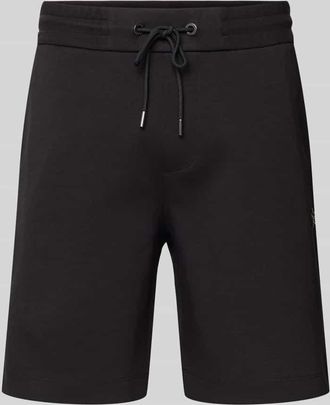 HUGO BOSS Regular Fit Sweatbermudas mit Logo-Applikation Modell Leoni in Black, Gr&ouml;&szlig;e M