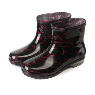 Generic Womens Wellington Boots Slip On Low Cut Ankle Rain Boots Comfortable Lightweight All Season Casual Footwear for Garden Kitchen Outdoor Walking Ladies 