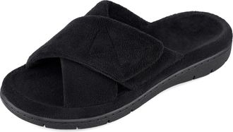 Garonne Women Open Toe Arch Support Slippers with Adjustable Strap Summer Slippers for Women Indoor/Outdoor, black, 4.5 UK