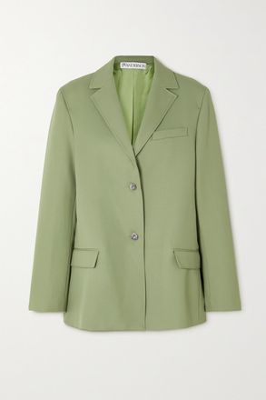 J.W.Anderson Blazer Oversize In Lana Grain De Poudre - Verde