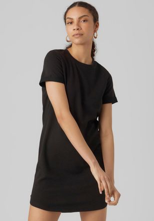 Vero Moda Jerseykleid VERO MODA VMSASHAMILLA SS SWEAT DRESS NOOS, Damen, Gr. XS, N-Gr, schwarz, Jersey, Obermaterial: 82% Polyester, 18% Baumwolle, unifarben, n