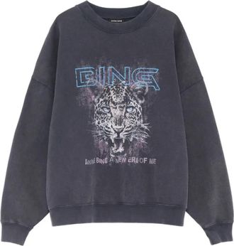Anine Bing Miles Sweatshirt - Dames - Sweatshirts - Zwart - S - Katoen - Hoodies & sweatvesten