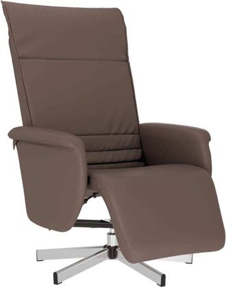 vidaXL Sillón reclinable con reposapiés cuero sintético marrón Vidaxl