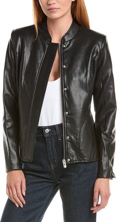 Via Spiga Peplum Faux Leather Jacket