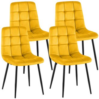 Clp Clp - Lote De 4 Sillas De Comedor Antibes Amarillo