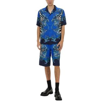 Versace Jeans Couture Heren, Korte broeken, Blauw, Maat: XL Viscose