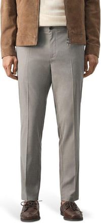 Mango Slim Fit Pleat Front Pants in Beige at Nordstrom, Size 34