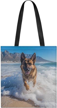 Generic German Shepherd Tote Bag for Women Men Shoulder Bags Purses Pouch Handbags