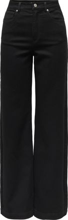 Only High-waist-Jeans ONLY ONLMADISON-ROYAL HW WIDE DNM PIM600, Damen, Gr. XS, L&auml;nge 32, schwarz denim, Denim/Jeans, Obermaterial: 69% Baumwolle, 29% Polye