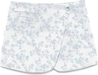 Coperni Floral Jacquard Wrap Skirt - Dames - Korte rokken - Blauw - S - Rokken
