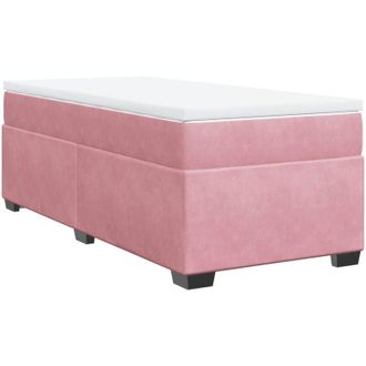 vidaXL Cama Box Spring Con Colch&oacute;n Terciopelo Rosa 90x200 Cm Vidaxl