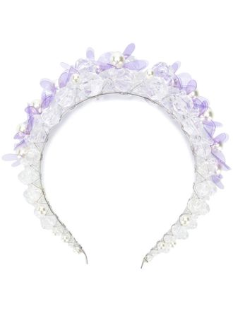 Simone Rocha Cerchietto con applicazione a fiore - Toni neutri