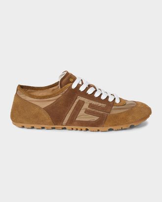 Balmain Racer 45 Suede Low-Top Sneakers