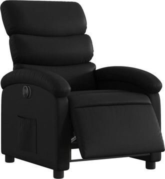 vidaXL Vidaxl - Sillón reclinable eléctrico de cuero sintético negro