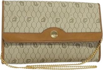 Dior Pre-owned Vintage Honeycomb chain - Dames - Vintage Clutch - Beige - ONE Size - Leer - Vintage