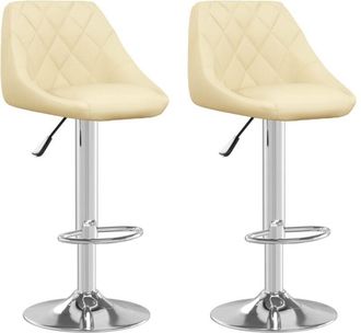 vidaXL Vidaxl - Taburetes De Cocina 2 Unidades Cuero Sint&eacute;tico Color Crema